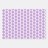 Feuille De Papier Cadeau Flower Shape Plaid Pink Purple (Devant 2)