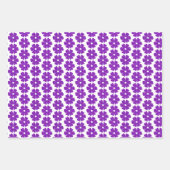 Feuille De Papier Cadeau Flower Shape Plaid Purple Pink (Devant)