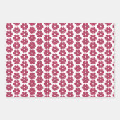 Feuille De Papier Cadeau Flower Shape Plaid Red Pink Purple (Devant 3)