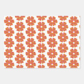 Feuille De Papier Cadeau Flower Shape Plaid Yellow Orange Pink (Devant)