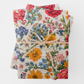 Feuille De Papier Cadeau Flowers Everywhere, colorful design, (En situation)