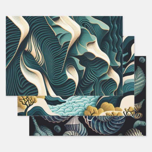 Feuille De Papier Cadeau Flowing harmony (Lot)