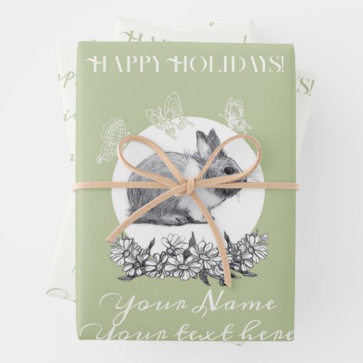 Feuille De Papier Cadeau Fluffy le lapin (En situation)