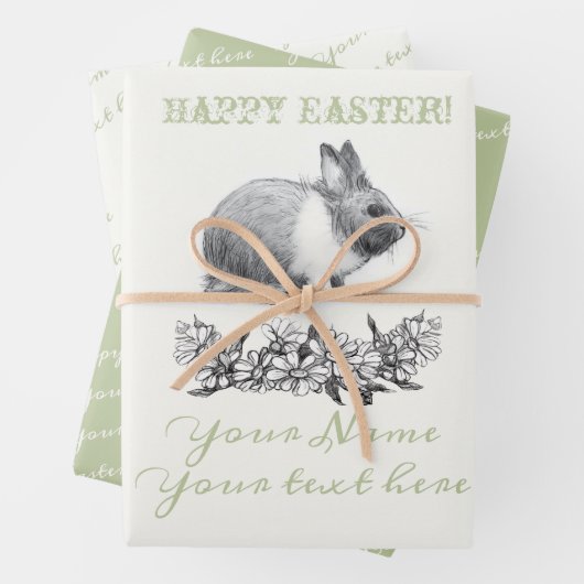 Feuille De Papier Cadeau Fluffy le lapin (En situation)