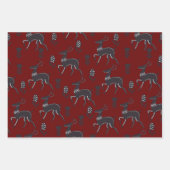 Feuille De Papier Cadeau Folk Art Black Deer Trio II (Devant 3)