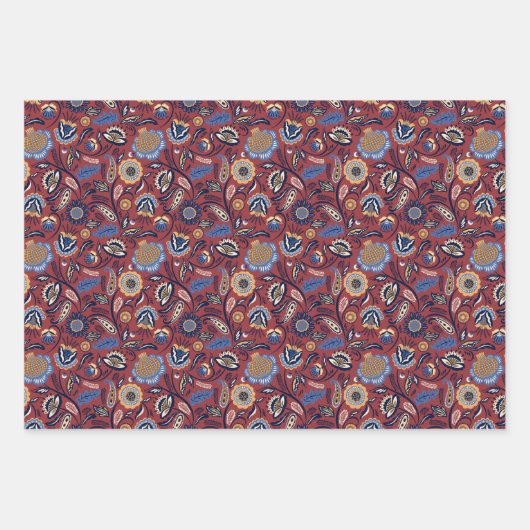 Feuille De Papier Cadeau Folk Art Pattern (Devant 3)