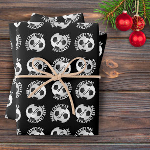 Feuille De Papier Cadeau Football Enfants Nom Sports Joyeux Noël