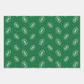 Feuille De Papier Cadeau Football Toss Design Vert Brown et blanc (Devant)