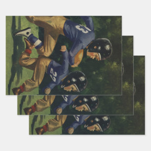 Feuille De Papier Cadeau Football Vintage, Enfants, Garçons Jouant au Sport