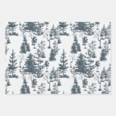 Feuille De Papier Cadeau Forêt Abstraite d'arbre noir et blanc élégant (Devant 2)