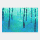 Feuille De Papier Cadeau Forêt aux fleurs bleues (Devant)