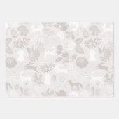 Feuille De Papier Cadeau Forêt Bois Animaux Renard, Cerf, Lapin & Floral (Devant 2)