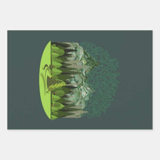 Feuille De Papier Cadeau Forêt, Bois, Nature (Devant)