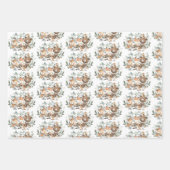 Feuille De Papier Cadeau Forêt boisée mignonne Animaux Sage Végétation (Devant 3)