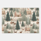 Feuille De Papier Cadeau Forêt crémeuse d'hiver (Devant 3)