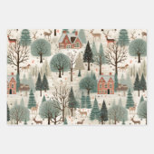 Feuille De Papier Cadeau Forêt crémeuse d'hiver (Devant 2)