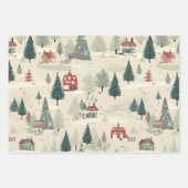 Feuille De Papier Cadeau Forêt crémeuse d'hiver (Devant)