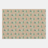 Feuille De Papier Cadeau Forêt d'arbres de Noël (Devant)