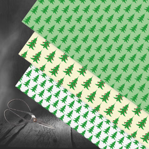 Feuille De Papier Cadeau Forêt d'arbres de Noël