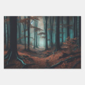 Feuille De Papier Cadeau Forêt d'automne Moody Woods Découpage (Devant 3)