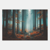 Feuille De Papier Cadeau Forêt d'automne Moody Woods Découpage (Devant 2)