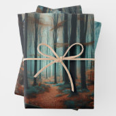 Feuille De Papier Cadeau Forêt d'automne Moody Woods Découpage (En situation)