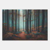 Feuille De Papier Cadeau Forêt d'automne Moody Woods Découpage (Devant)