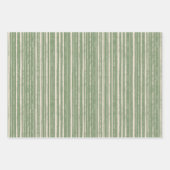 Feuille De Papier Cadeau Forêt de feuillage de Noël moderne et rayures rust (Devant 3)