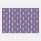 Feuille De Papier Cadeau Forêt de pins sylvestres argentés Mulberry pourpre (Devant 3)