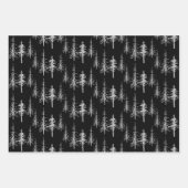 Feuille De Papier Cadeau Forêt d'épinette d'argile de bois d'argent (Devant)