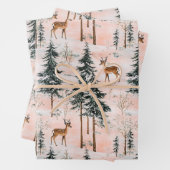 Feuille De Papier Cadeau Forêt d'hiver enchantée (En situation)