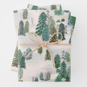 Feuille De Papier Cadeau Forêt d'hiver enchantée (En situation)