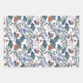 Feuille De Papier Cadeau Forêt d'hiver rustique moderne Pins botaniques (Devant)