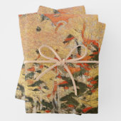 Feuille De Papier Cadeau Forêt d'or (En situation)