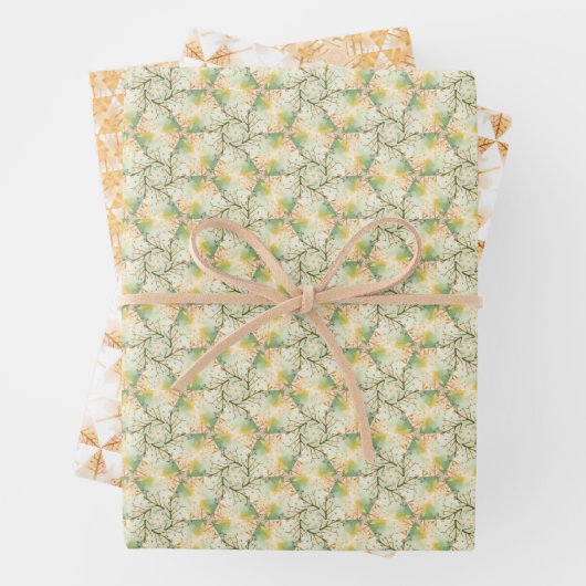 Feuille De Papier Cadeau Forêt enchantée Magique Noël Arbres Design (En situation)