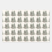 Feuille De Papier Cadeau Forêt forestière Hiver neutre (Devant 3)