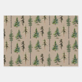Feuille De Papier Cadeau Forêt rustique Kraft de sapin de pin d'épinette (Devant)