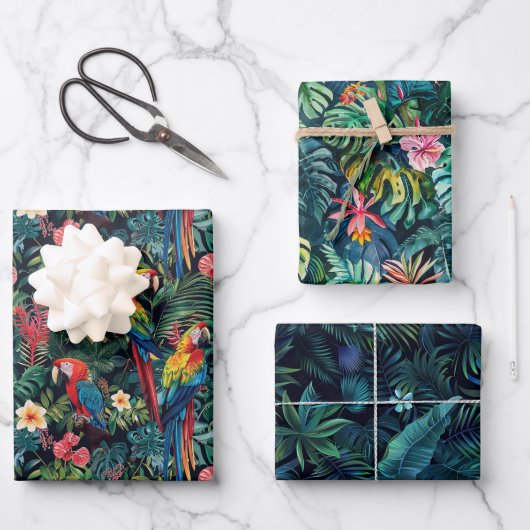 Feuille De Papier Cadeau Forêt tropicale (Recto)