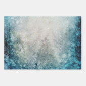 Feuille De Papier Cadeau Forêt turquoise de pins d'hiver (Devant 3)