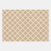 Feuille De Papier Cadeau Forêt Vert Blanc Tartan Faux Rustique Brown Kraft (Devant)