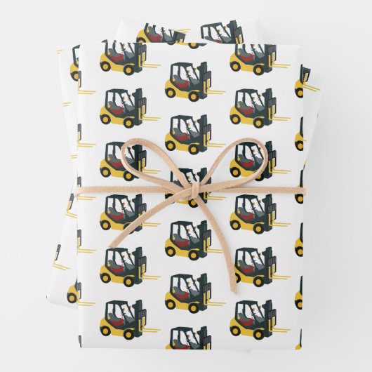 Feuille De Papier Cadeau Forklift (En situation)