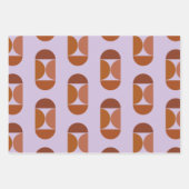 Feuille De Papier Cadeau Forme Abstraite moderne du milieu du siècle Purple (Devant 2)