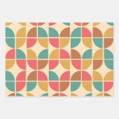 Feuille De Papier Cadeau Formes Abstraites du milieu du siècle rouge moutar (Devant 3)