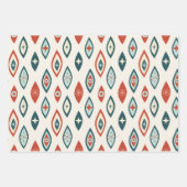 Feuille De Papier Cadeau Formes atomiques modernes du milieu du siècle Roug (Devant 3)