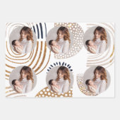 Feuille De Papier Cadeau Formes de sauce et points d'or Faux (Devant)