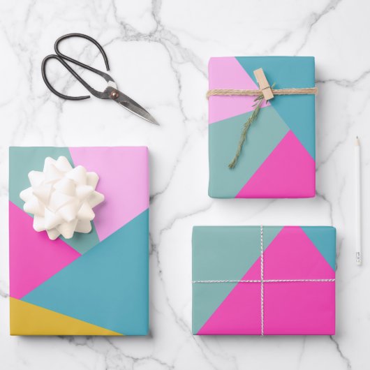 Feuille De Papier Cadeau Formes d'éclatement de soleil géométrique brillant (Recto)