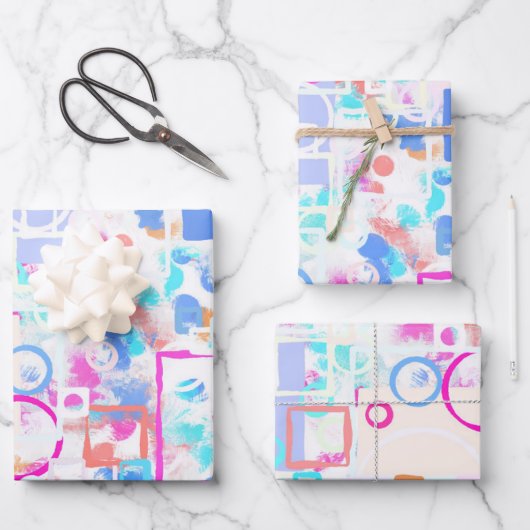 Feuille De Papier Cadeau Formes géométriques Abstraites (Recto)