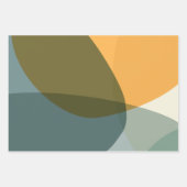 Feuille De Papier Cadeau Formes géométriques Abstraites Boho Bleu et Jaune  (Devant 3)