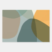 Feuille De Papier Cadeau Formes géométriques Abstraites Boho Bleu et Jaune  (Devant 2)