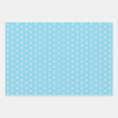 Feuille De Papier Cadeau Formes géométriques blanches et bleues (Devant)